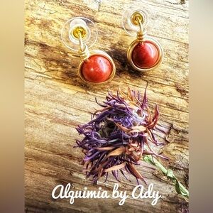 Alquimia Gold and Red Earrings
